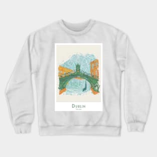 Dublin Half Penny Bridge Illustration Crewneck Sweatshirt